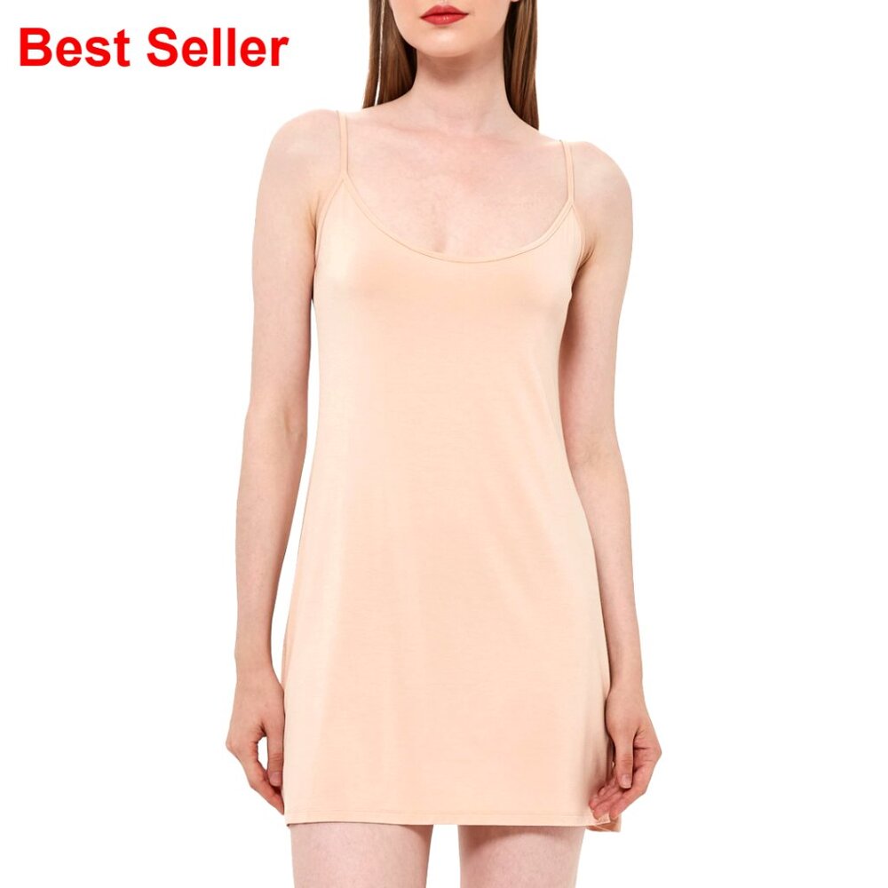 Bamboo Viscose Full Slip Adjustable Straps Cami Dress Liner